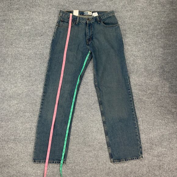 Levis Work Jeans Mens 33 Blue Denim Straight Leg Cotton Mid Rise Pockets 2009 - Picture 9 of 13